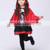 Girls Halloween Costumes Little Red Riding Hood Dress Cosplay Stage Wear Clothing Sets Kids Party Fancy Ball Clothes thumbnail-3