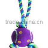 Colorful Braided Cotton Rope Tug And Toss Dog Toy/tennis Ball Toys thumbnail-1