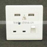 3 Pin Wall Socket Usb Wall Mounted Socket With Usb Charger