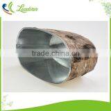 Art Minds Natural Tree Bark and Iron Sheet Barrel Artificial Flower Basket Decoration thumbnail-2