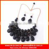Large Costume Jewelry Black Metal Necklace Set thumbnail-1
