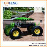Garden Cart Rolling Work Seat With Tool Tray And Basket/ Heavy Duty Garden Rolling Work Seat thumbnail-1