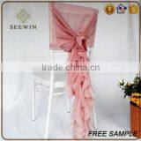 New Trendy Chaivari Ruffled Ruched Chiffon Chair Sashes for Wedding Chairs thumbnail-2