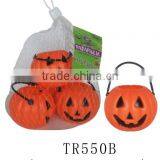 Eco-friendly Mesh Bag Packing Halloween Pumpkin Bucket Set With Handle thumbnail-1