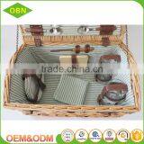 2017 New Style Wicker Basket, Brown Picnic Basket Set With Belt for Four Person thumbnail-4