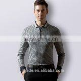 Mens Long Sleeve Polo Shirts OEM 100% Cotton Classic Collar Polo t Shirt for Men thumbnail-5