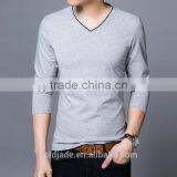 China Factory V Neck Blank Good Quality Long Sleeve Cotton Inner T Shirt In Bulk Sales thumbnail-3