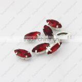 DZ-3017 Fashion Point Back Light Siam Horse Eye Crystal Beads for Dress From China Supplier