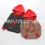 High Quality Eco-friendly Cotton Material Smart Girls Knit Hoodies With Striped Pattern thumbnail-1