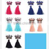 Bohemian Jewelry Fashion Alloy Plated With Colorful Tassel Dangle Earrings thumbnail-1