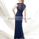 Elegant Chiffon Cap Sleeve Lace v Neck Eastern Bridal Dresses thumbnail-2