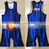 Top Quality Black State Cheap Wrestling Singlets for Sale thumbnail-3