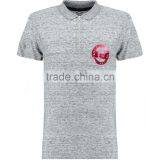 MGOO 100% Cotton Pique White Woven Stripe Polo Blue Tie Dye Color Short Sleeves Custom Polo thumbnail-5