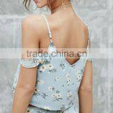 Cold Shoulder Tank Top/Floral Print Tank Top thumbnail-3