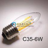 E27 C35 LED Filament Candle Bulb 6W thumbnail-2