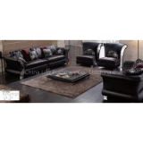 LBZ-3080# Dark Black Sectional Leather Sofas Living Room Leather Sofas