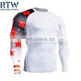 sublimated compression shirt cartoon printed rash guard with high quality