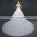 HS1618 New Luxury Sexy Sweetheart Strapless Applique Beaded Chapel Train Tulle Wedding Dresses Wedding Dress Bridal Gowns Dress thumbnail-3