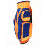 Orange/Navy Polyester and PU leather golf tour bag