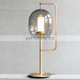 Wholesale Modern Amber Clear Glass Gold Metal Table Lamp For Hotel thumbnail-3