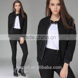 OEM 2015 New Europe Style Black Motorcycle Jacket for Women
