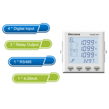 LCD 4DI 3DO 3 Three Phase Ammeter Wattmeter Kilowatt Meter thumbnail-3