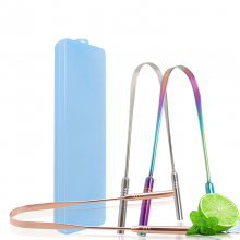 High Quality Premium Oral Hygienic 304 Stainless Steel U-Shape Tongue Scraper With EVA Bag