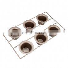 Factory Wholesale Carbon Steel Non-stick 6-Cup Popover Pan With Stand