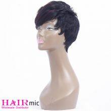 Short Wig With Long Bangs Natrual Color Full Lace Human Hair Wig thumbnail-3