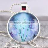 (tree) Time Gemstone Cabochon Charm Pendant Necklace thumbnail-1