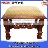 American Style Round Seater Wooden Foot Stool Cross Step Stool Bedroom Livingroom Furniture thumbnail-3