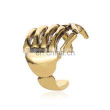 Vintage Antique Ear Cuff Punk Small Hand Bone Hollow Charm Clip Earrings thumbnail-3