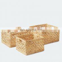 Set Of 3 100% Natural Material Water Hyacinth Storage Basket Orgnization Baskets Wholesale High Quality Vietnam Cheap Wholesale thumbnail-4