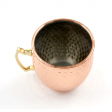 Moscow Mule Mugs 18 oz Hammered Copper Mugs Stainless Steel Lining Copper Plating Cup With Handles for Making Cool Drinks thumbnail-3