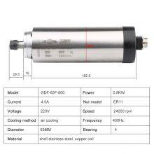 CNC Air-Cooled Spindle 800w 220V 380V Woodworking Spindle Motor Φ65x188 400Hz 24000RPM For CNC Router Milling Engraving Machine thumbnail-3