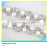 Pretty 888 Crystal Rhinestone Mix Pearl Bead Mesh Trim For Necklace thumbnail-4