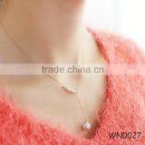 2015 Elegant Fine Jewelry Nature Pearl Alloy White Color Chain Necklace Contracted Sweet Pearl Necklace thumbnail-1