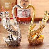 Custom Zinc Alloy Swan Tableware With Fork and Spoon thumbnail-1