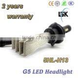 2 Years Warranty !! Hi/lo Beam G5 Led Headlight Super Brightness Auto Led H13 6000lm Headlamp With 6500k for More Safer thumbnail-4