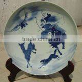 Chinese Antique Blue and White Ceramic Tray thumbnail-1
