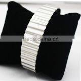 Unisex Stainless Steel Vertical Stripes Plain Silver Wave Bangle Cuff