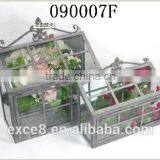 Vintage Gray Metal Conservatory With Glass for Wholesale Garden