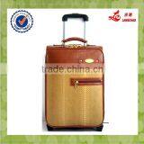 2016 Oil Leather Travel Compass Luggage Trolley Bag thumbnail-1