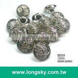 (#B6034/13mm) Round Shape Metallic Plating Effects Shank Button With Totem thumbnail-1