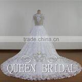 QUEEN BRIDAL 2016 New Design Ball Gown Luxury Bridal Arabic Wedding Dress Lace Long Sleeve thumbnail-3