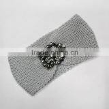 Latest Design Cheap Crochet Fabric Winter Headband With Grey Color