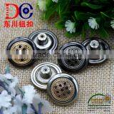 Fashion Button Rubber Core Denim Metal Jeans Button Shank Button With Pierced and Grid Logo thumbnail-4