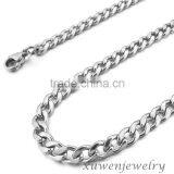 Shiny Polished Mens 8mm Wide Cuban 316l Stainless Steel Curb Chain
