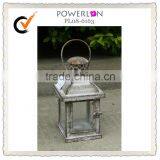 European Classical Antique Grey Metal Lantern Candle Holder thumbnail-1