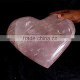 Manufacture Natural Carved Rose Quartz Crystal Hearts thumbnail-2